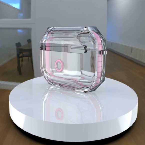 Apple AirPods Pro Case Hybrid Armor Clear Cover Charging Protective+Keychain - Picture 9 of 11